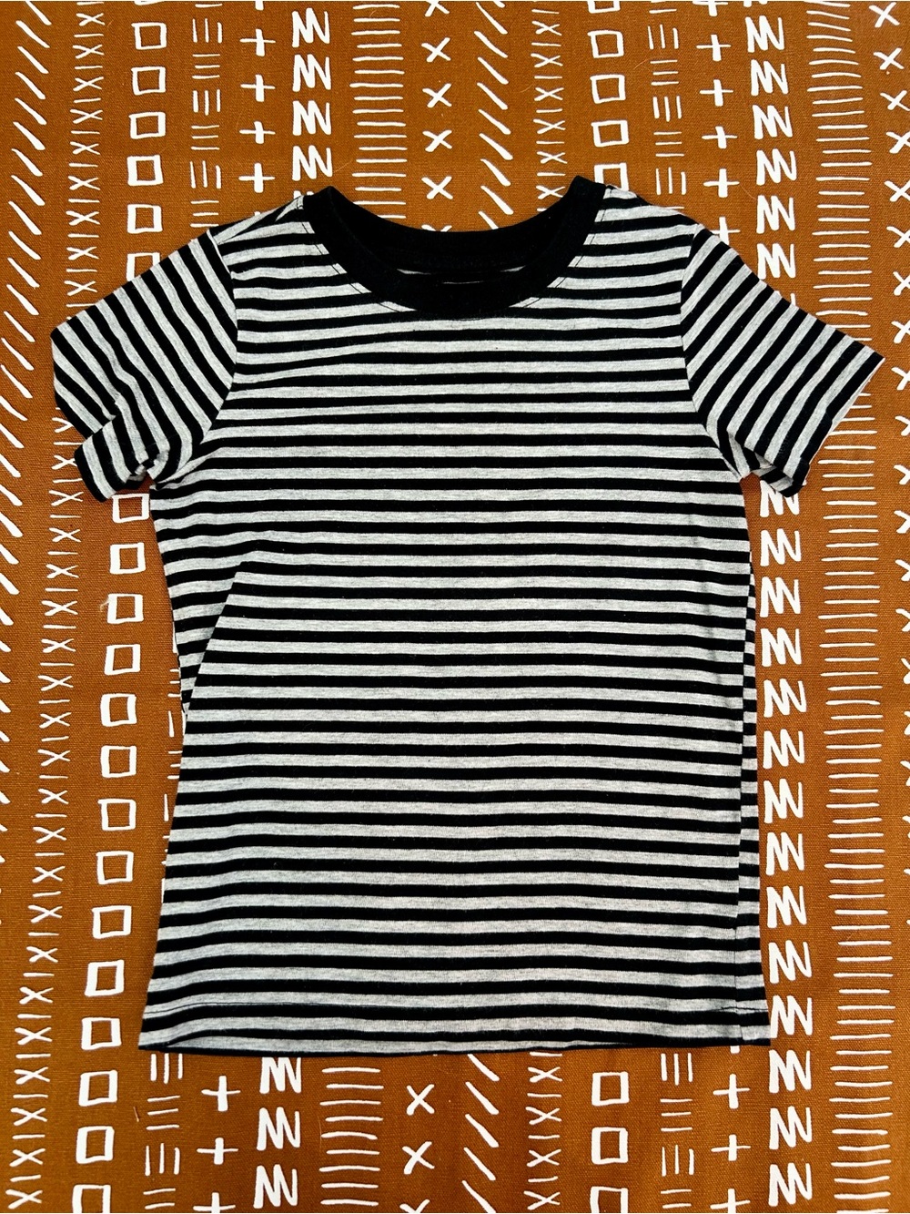 Cat & Jack Black and White Striped Short Sleeve Tee